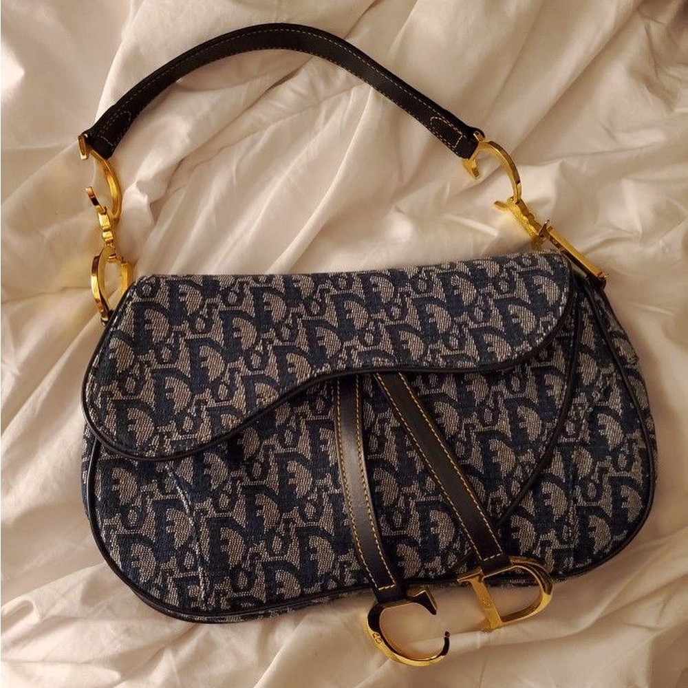 Rare Christian Dior double saddle bag